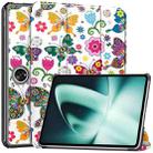 For OnePlus Pad Custer Painted 3-Fold Holder Smart Leather Tablet Case(Colorful Butterflies) - 1