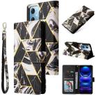 For Xiaomi Redmi Note 12 5G Global India / Poco X5 Marble Bronzing Stitching Leather Phone Case(Black) - 1