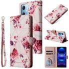 For Xiaomi Redmi Note 12 5G Global India / Poco X5 Marble Bronzing Stitching Leather Phone Case(Rose Gold) - 1