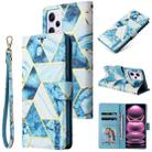 For Xiaomi Redmi Note 12 Pro 5G Global India / Note 12 Pro 5G Speed Edition / Poco X5 Pro Marble Bronzing Stitching Leather Phone Case(Blue) - 1