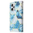 For Xiaomi Redmi Note 12 Pro+ 5G Global India / Note 12 Explorer Marble Bronzing Stitching Leather Phone Case(Blue) - 3