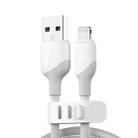 KUULAA KL-X58 2.4A USB to 8 Pin Liquid Silicone MFI Data Cable, Length:2m(White) - 1