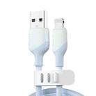 KUULAA KL-X58 2.4A USB to 8 Pin Liquid Silicone MFI Data Cable, Length:2m(Light Blue) - 1