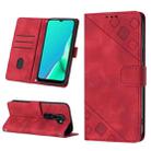 For OPPO A9 2020 / A5 2020 / A11X Skin-feel Embossed Leather Phone Case(Red) - 1
