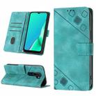 For OPPO A9 2020 / A5 2020 / A11X Skin-feel Embossed Leather Phone Case(Green) - 1