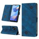 For OPPO A16 / A54S Skin-feel Embossed Leather Phone Case(Blue) - 1
