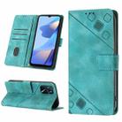 For OPPO A16 / A54S Skin-feel Embossed Leather Phone Case(Green) - 1