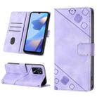 For OPPO A16 / A54S Skin-feel Embossed Leather Phone Case(Light Purple) - 1