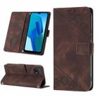 For OPPO A16K Skin-feel Embossed Leather Phone Case(Brown) - 1