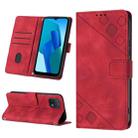 For OPPO A16K Skin-feel Embossed Leather Phone Case(Red) - 1