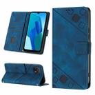 For OPPO A16K Skin-feel Embossed Leather Phone Case(Blue) - 1