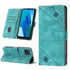 For OPPO A16K Skin-feel Embossed Leather Phone Case(Green) - 1