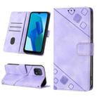 For OPPO A16K Skin-feel Embossed Leather Phone Case(Light Purple) - 1