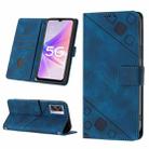 For OPPO A57 5G 2022 / Realme V23 / Narzo 50 5G / A77 5G / K10 5G Global / A57 4G / V23i Skin-feel Embossed Leather Phone Case(Blue) - 1