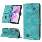 For OPPO A57 5G 2022 / Realme V23 / Narzo 50 5G / A77 5G / K10 5G Global / A57 4G / V23i Skin-feel Embossed Leather Phone Case(Green) - 1