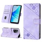 For OPPO A57E 5G Skin-feel Embossed Leather Phone Case(Light Purple) - 1