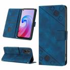 For OPPO A96 4G / A36 / A76 / Realme 9i Skin-feel Embossed Leather Phone Case(Blue) - 1