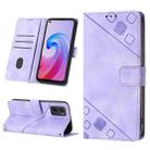 For OPPO A96 4G / A36 / A76 / Realme 9i Skin-feel Embossed Leather Phone Case(Light Purple) - 1