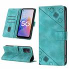 For OPPO A96 5G / Reno7z / Reno7 Lite 5G / F21 Pro 5G / Reno8 z / OnePlus Nord N20  Skin-feel Embossed Leather Phone Case(Green) - 1