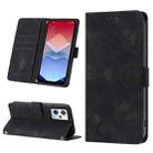 For OPPO K10X / Realme 9 Pro Skin-feel Embossed Leather Phone Case(Black) - 1
