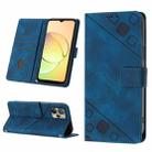 For Realme 10 Skin-feel Embossed Leather Phone Case(Blue) - 1