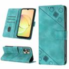 For Realme 10 Skin-feel Embossed Leather Phone Case(Green) - 1