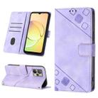 For Realme 10 Skin-feel Embossed Leather Phone Case(Light Purple) - 1