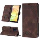 For Realme 10 5G Skin-feel Embossed Leather Phone Case(Brown) - 1