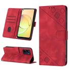 For Realme 10 5G Skin-feel Embossed Leather Phone Case(Red) - 1