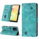 For Realme 10 5G Skin-feel Embossed Leather Phone Case(Green) - 1