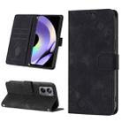 For Realme 10 Pro Skin-feel Embossed Leather Phone Case(Black) - 1