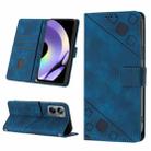For Realme 10 Pro Skin-feel Embossed Leather Phone Case(Blue) - 1