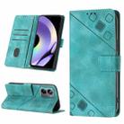For Realme 10 Pro Skin-feel Embossed Leather Phone Case(Green) - 1