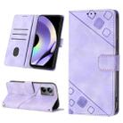 For Realme 10 Pro Skin-feel Embossed Leather Phone Case(Light Purple) - 1