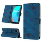 For Realme C11 Skin-feel Embossed Leather Phone Case(Blue) - 1