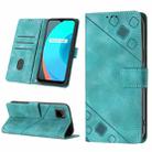 For Realme C11 Skin-feel Embossed Leather Phone Case(Green) - 1