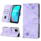 For Realme C11 Skin-feel Embossed Leather Phone Case(Light Purple) - 1