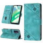 For Realme C33 Skin-feel Embossed Leather Phone Case(Green) - 1