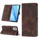 For Realme GT2 Explorer Master Skin-feel Embossed Leather Phone Case(Brown) - 1