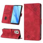 For Realme GT2 Explorer Master Skin-feel Embossed Leather Phone Case(Red) - 1