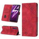 For Realme 6 Pro Skin-feel Embossed Leather Phone Case(Red) - 1