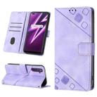 For Realme 6 Pro Skin-feel Embossed Leather Phone Case(Light Purple) - 1