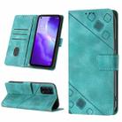 For OPPO Reno5 A Skin-feel Embossed Leather Phone Case(Green) - 1