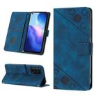 For OPPO Reno5 4G / Reno5 5G Skin-feel Embossed Leather Phone Case(Blue) - 1
