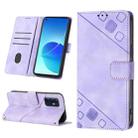 For OPPO Reno6 4G Skin-feel Embossed Leather Phone Case(Light Purple) - 1