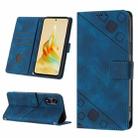 For OPPO Reno8 T 5G/A1 Pro 5G Global Skin-feel Embossed Leather Phone Case(Blue) - 1