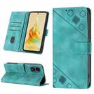 For OPPO Reno8 T 5G/A1 Pro 5G Global Skin-feel Embossed Leather Phone Case(Green) - 1