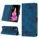 For OPPO Reno9 5G／Reno9 Pro 5G Skin-feel Embossed Leather Phone Case(Blue) - 1