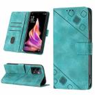 For OPPO Reno9 5G／Reno9 Pro 5G Skin-feel Embossed Leather Phone Case(Green) - 1