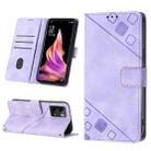 For OPPO Reno9 5G／Reno9 Pro 5G Skin-feel Embossed Leather Phone Case(Light Purple) - 1